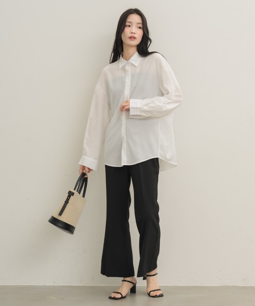 ブラウス シャツ バックシアーシャツ レディース raffime ブラウス シャツ バックオープンシアーシャツ