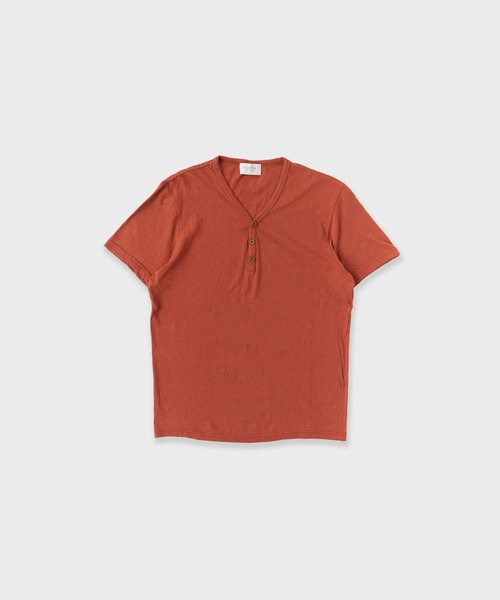 FLISTFIA(フリストフィア)の「FLISTFIA/フリストフィア Henley Neck T-Shirts Tシャツ(Tシャツ/カットソー・メンズ・ブラウン/エメラルド/ミント/オレンジ系2/オレンジ系1/イエロー・2/3/1/4)」の6枚目の写真