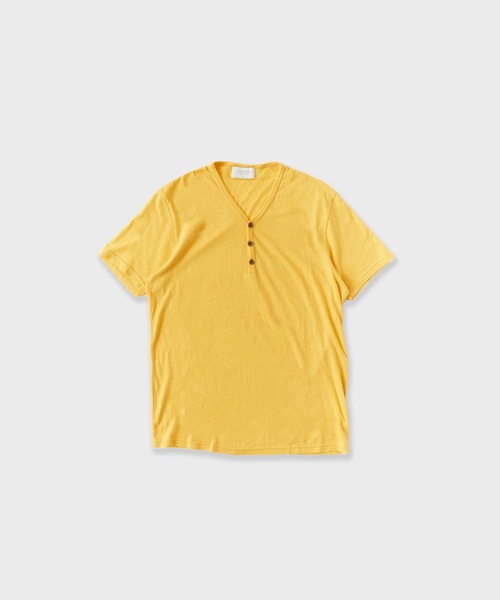 FLISTFIA(フリストフィア)の「FLISTFIA/フリストフィア Henley Neck T-Shirts Tシャツ(Tシャツ/カットソー・メンズ・ブラウン/エメラルド/ミント/オレンジ系2/オレンジ系1/イエロー・2/3/1/4)」の4枚目の写真