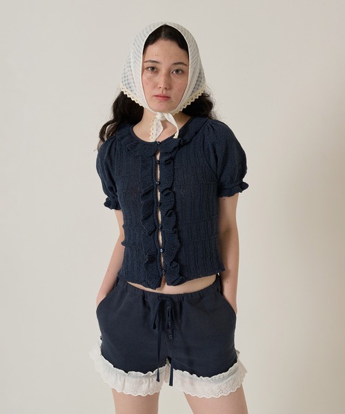 TINA:JOJUN(ティーナジョジュン)の「レース付き ショートパンツ TINA:JOJUN(その他パンツ・レディース・ホワイト/ネイビー・M)」の11枚目の写真