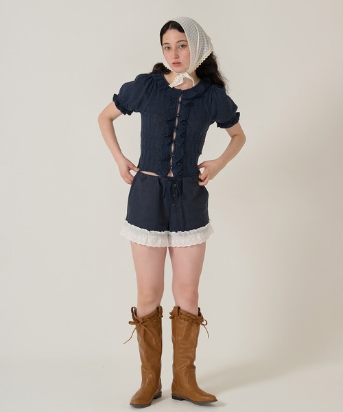 TINA:JOJUN(ティーナジョジュン)の「レース付き ショートパンツ TINA:JOJUN(その他パンツ・レディース・ホワイト/ネイビー・M)」の16枚目の写真