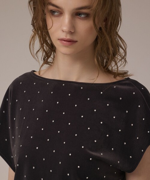 Diagram（ダイアグラム）の「ベロアルーズカットトップ（Tシャツ/カットソー・レディース・ブラック/グレー/ベージュ・36）」の15枚目の写真