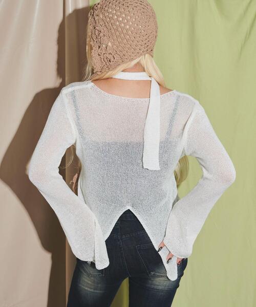 dispark（ディスパーク）の「DISPARK/フロントボタンバタフライカーデ（カーディガン/ボレロ・レディース・ブラック/アイボリー・FREE）」の6枚目の写真