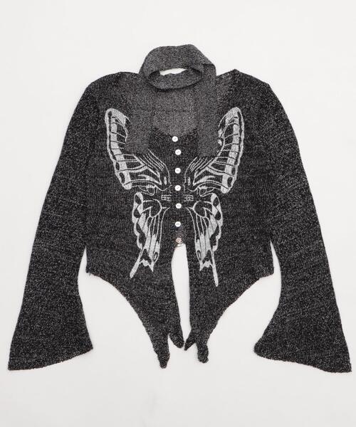 dispark（ディスパーク）の「DISPARK/フロントボタンバタフライカーデ（カーディガン/ボレロ・レディース・ブラック/アイボリー・FREE）」の12枚目の写真