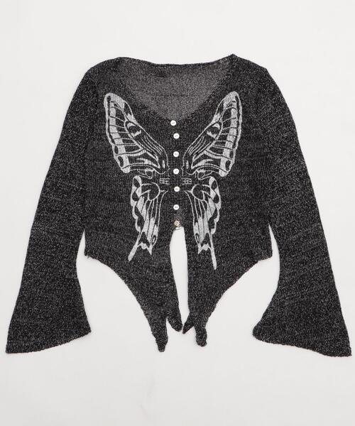 dispark（ディスパーク）の「DISPARK/フロントボタンバタフライカーデ（カーディガン/ボレロ・レディース・ブラック/アイボリー・FREE）」の14枚目の写真