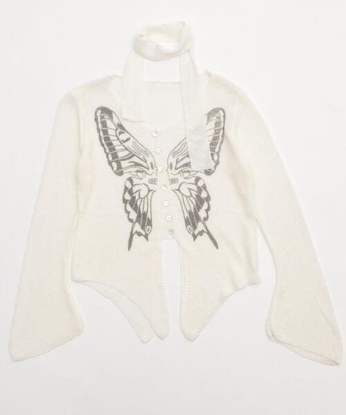 dispark（ディスパーク）の「DISPARK/フロントボタンバタフライカーデ（カーディガン/ボレロ・レディース・ブラック/アイボリー・FREE）」の11枚目の写真