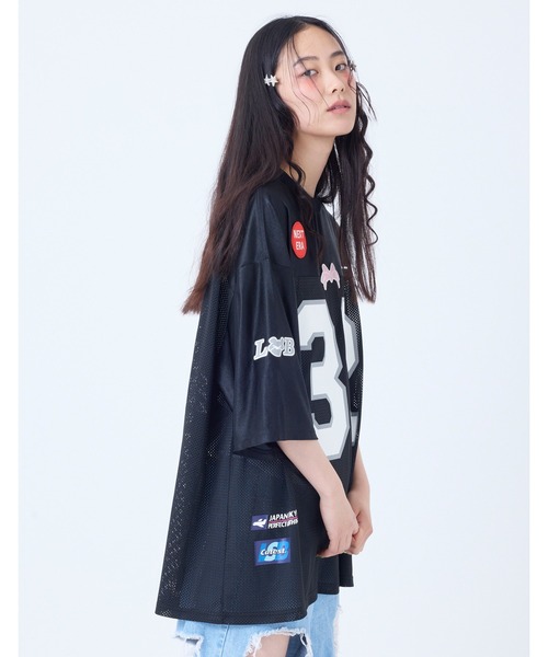 Little sunny bite(リトルサニーバイト)の「【little sunny bite】sporty mesh big tee(Tシャツ/カットソー・レディース・ホワイト/ピンク/ブラック・SMALL/MEDIUM)」の13枚目の写真