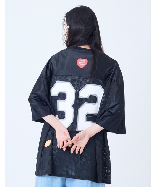 Little sunny bite(リトルサニーバイト)の「【little sunny bite】sporty mesh big tee(Tシャツ/カットソー・レディース・ホワイト/ピンク/ブラック・SMALL/MEDIUM)」の14枚目の写真
