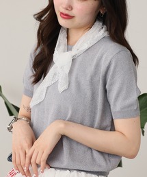 ROOPTOKYO（ループトウキョウ）の「バブーシュカ付き 半袖ニットトップス（ニット/セーター）」