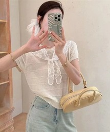 ROOPTOKYO（ループトウキョウ）の「バブーシュカ付き 半袖ニットトップス（ニット/セーター）」