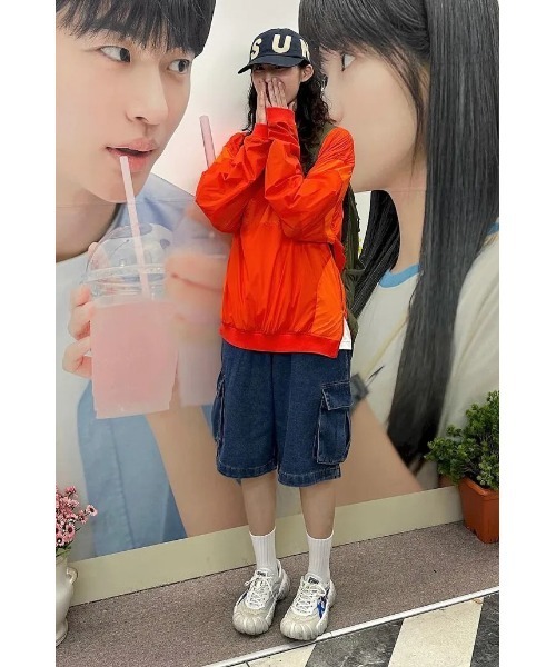 Vini(ヴィニ)の「【Vini】バミューダワイドワンタックカーゴデニムショーツ(デニムパンツ・レディース・ブルー系その他/インディゴブルー/グレー・MEDIUM/LARGE)」の5枚目の写真