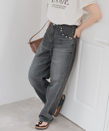 LISA」ワイドパンツ【自宅で試着、返品送料無料】(XS ブラック