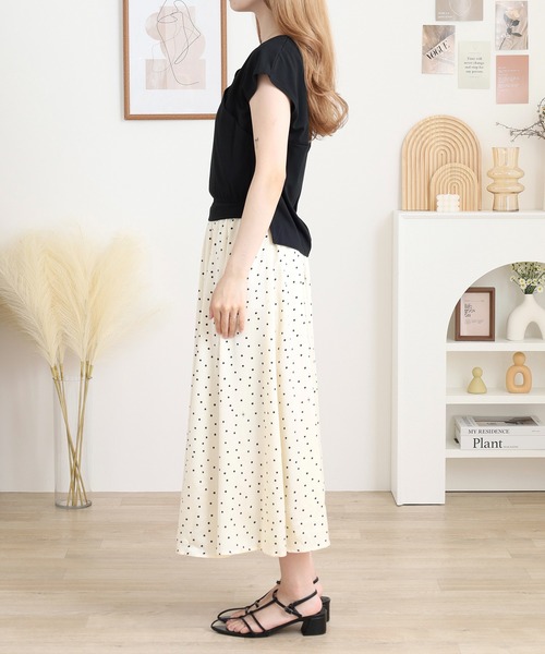 25ココビーチ【可愛いリブワンピ】◆CHANEL◆ワンピース ZNDR085 YOKOCHAN型 フリル袖ゆったりAラインロングワンピース