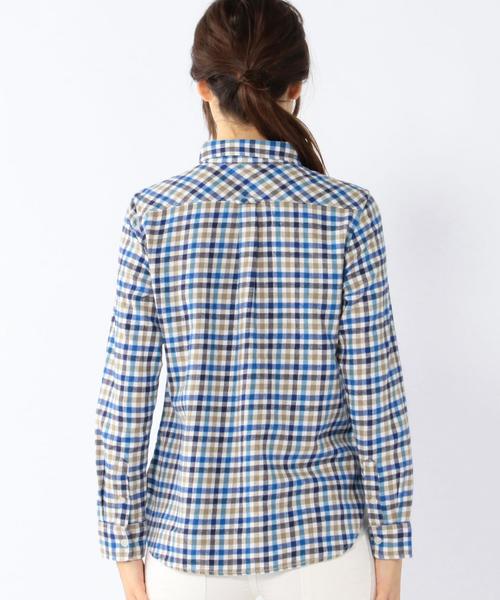coen（コーエン）の「ラメネルチェックボタンダウンシャツ◆（シャツ/ブラウス・レディース・コバルトブルー/オレンジ・LARGE/MEDIUM/SMALL）」の3枚目の写真