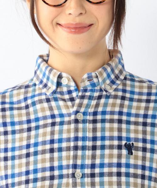 coen（コーエン）の「ラメネルチェックボタンダウンシャツ◆（シャツ/ブラウス・レディース・コバルトブルー/オレンジ・LARGE/MEDIUM/SMALL）」の7枚目の写真