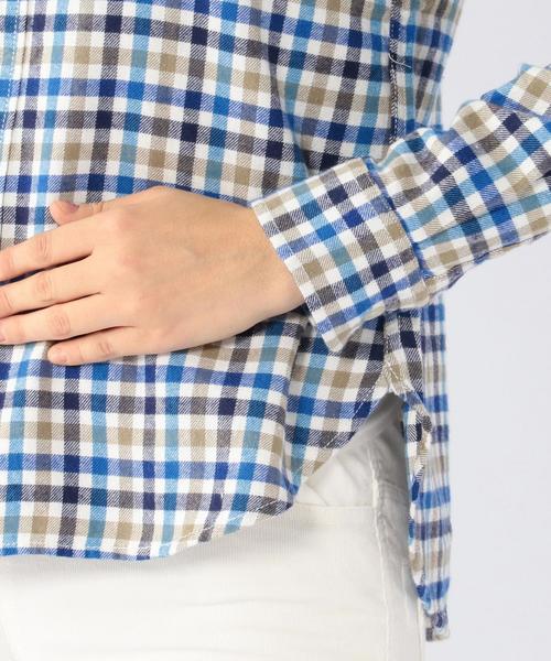 coen（コーエン）の「ラメネルチェックボタンダウンシャツ◆（シャツ/ブラウス・レディース・コバルトブルー/オレンジ・LARGE/MEDIUM/SMALL）」の8枚目の写真