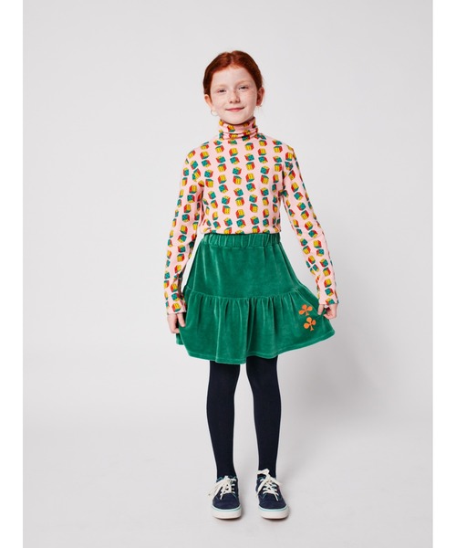 BOBO CHOSES(ボボショーズ)の「Clover velvet skirt(スカート・キッズ・グリーン・4-5YEAR/6-7YEAR/8-9y/2-3YEAR/12-13y/10-11y)」の3枚目の写真