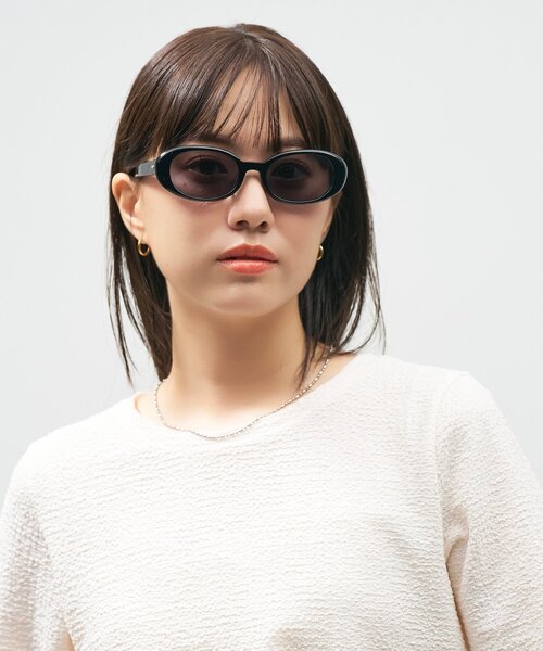 Zoff｜AOI IHARA オーバル型 サングラス｜カラーレンズ｜黒縁