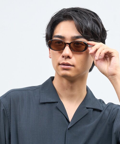 Zoff｜AOI IHARA オーバル型 サングラス｜カラーレンズ｜黒縁