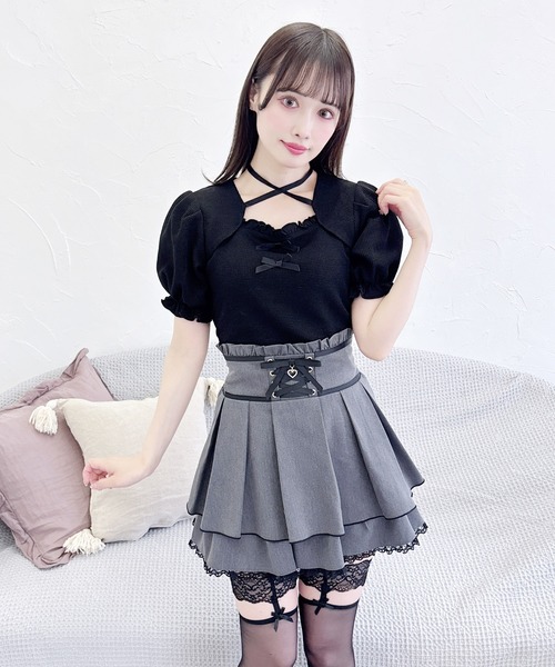 MA*RS(アメーバーマーズ)の「ケープリボントップス(Tシャツ/カットソー・レディース・グレー/ブラック/ホワイト/ブラック×ホワイト・FREE)」の21枚目の写真