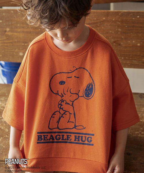 PEANUTS(ピーナッツ)の「【ピーナッツ75周年】×ブランシェス 7分袖Tシャツ(Tシャツ/カットソー・キッズ・キナリ/オレンジ/ブルー・100/120/130/110/90/140/150)」の18枚目の写真