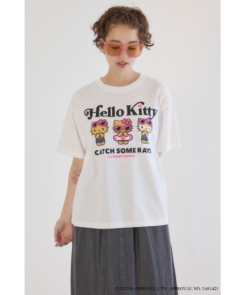 RODEO CROWNS WIDE BOWL（ロデオクラウンズワイドボウル）の「(サンリオキャラクターズ)SUNBURN キティ Tシャツ（Tシャツ/カットソー・レディース・ホワイト系その他/ピンク/ブラック/オフホワイト・SMALL/MEDIUM）」の15枚目の写真