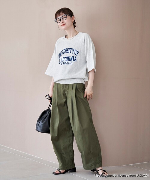 UCLA（ユーシーエルエー）の「【UCLA 別注】 カレッジプリント裏毛ハーフスリーブプルオーバー（Tシャツ/カットソー・レディース・ネイビー/コバルトブルー/ナチュラル・FREE）」の9枚目の写真