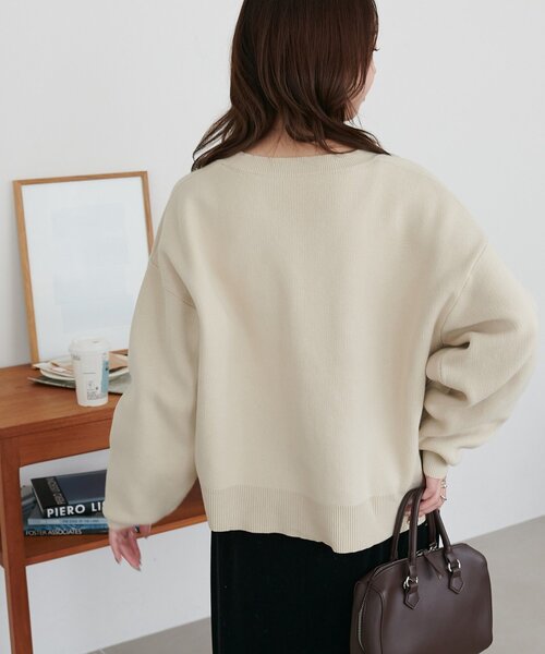 DISCOAT(ディスコート)の「メタル釦スウェットライクカーディガン(カーディガン/ボレロ・レディース・グレー/アイボリー/ブラック・FREE)」の10枚目の写真