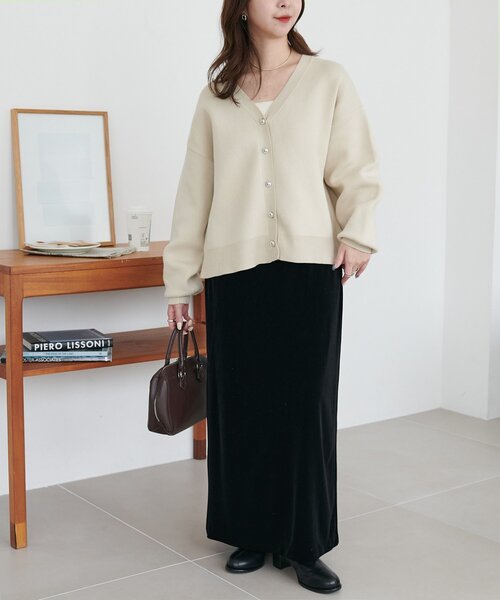 DISCOAT(ディスコート)の「メタル釦スウェットライクカーディガン(カーディガン/ボレロ・レディース・グレー/アイボリー/ブラック・FREE)」の11枚目の写真