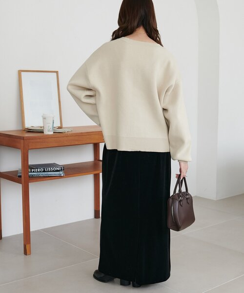 DISCOAT(ディスコート)の「メタル釦スウェットライクカーディガン(カーディガン/ボレロ・レディース・グレー/アイボリー/ブラック・FREE)」の13枚目の写真