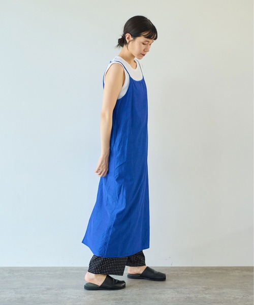 yuni ビュルデサボン 七分袖ワンピース コットンキュプラ product dye petti ワンピース（ワンピース