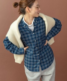 PAR ICI | ネルチェック 丸襟ボタンダウンシャツ(シャツ/ブラウス)