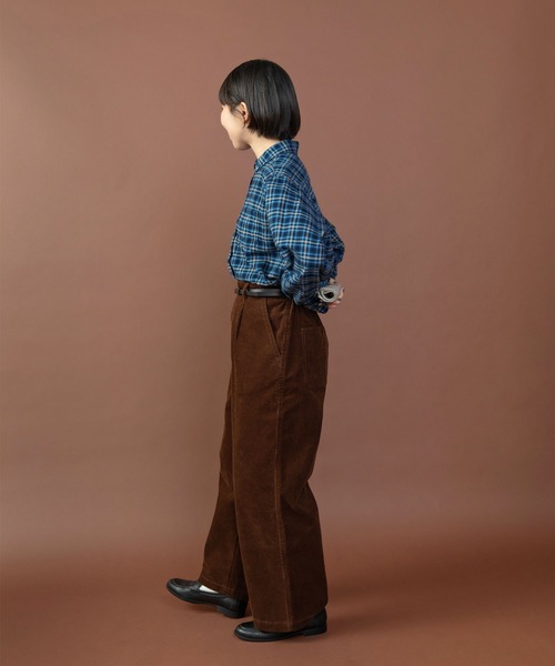 PAR ICI(パーリッシィ)の「ネルチェック 丸襟ボタンダウンシャツ(シャツ/ブラウス・レディース・ブルー/アイボリー・FREE)」の7枚目の写真