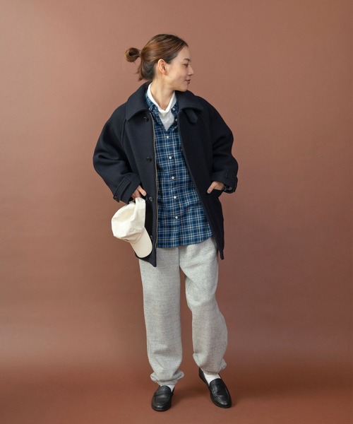 PAR ICI(パーリッシィ)の「ネルチェック 丸襟ボタンダウンシャツ(シャツ/ブラウス・レディース・ブルー/アイボリー・FREE)」の14枚目の写真