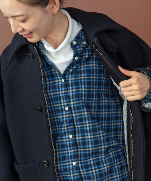 PAR ICI(パーリッシィ)の「ネルチェック 丸襟ボタンダウンシャツ(シャツ/ブラウス・レディース・ブルー/アイボリー・FREE)」の12枚目の写真