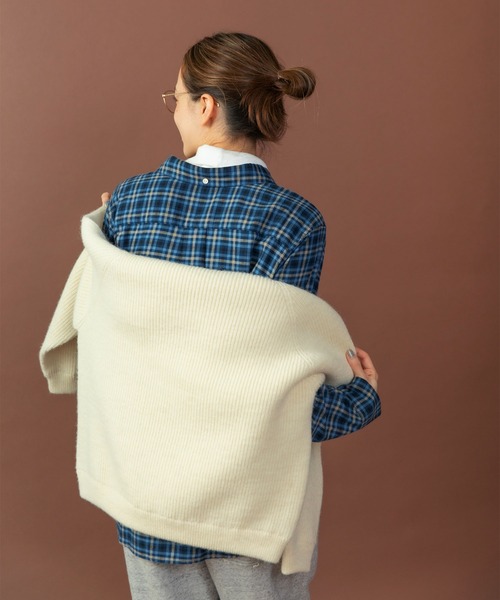 PAR ICI(パーリッシィ)の「ネルチェック 丸襟ボタンダウンシャツ(シャツ/ブラウス・レディース・ブルー/アイボリー・FREE)」の16枚目の写真