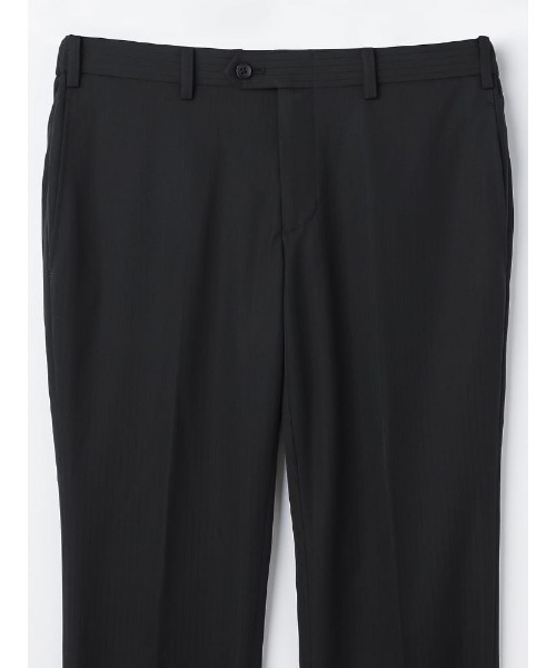Perfect Suit FActory(パーフェクトスーツファクトリー)の「【洗える/ニット生地】アイパンツ i-Pants スラックス シャドウストライプ ブラック/ネイビー(スラックス・メンズ・ネイビー/ブラック・82/79/88/85/73/76/91)」の4枚目の写真