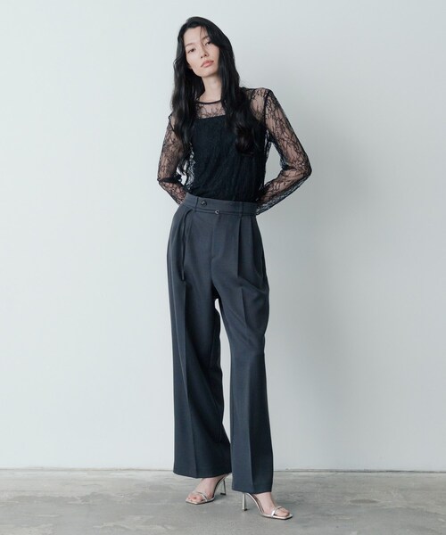 GALLEST(ギャレスト)の「【セットアップ対応】ウーステッドライクスラックス(その他パンツ・レディース・チャコールグレー/グレー・40/38/36)」の4枚目の写真