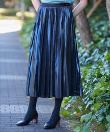 DRESSTERIOR | 【洗える/ストレッチ性/オンオフ】箔プリントプリーツスカート(スカート)