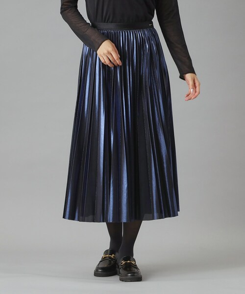 DRESSTERIOR（ドレステリア）の「【洗える/ストレッチ性/オンオフ】箔プリントプリーツスカート（スカート・レディース・ゴールド/ブラウン系/ネイビー・40/38/36/34）」の15枚目の写真