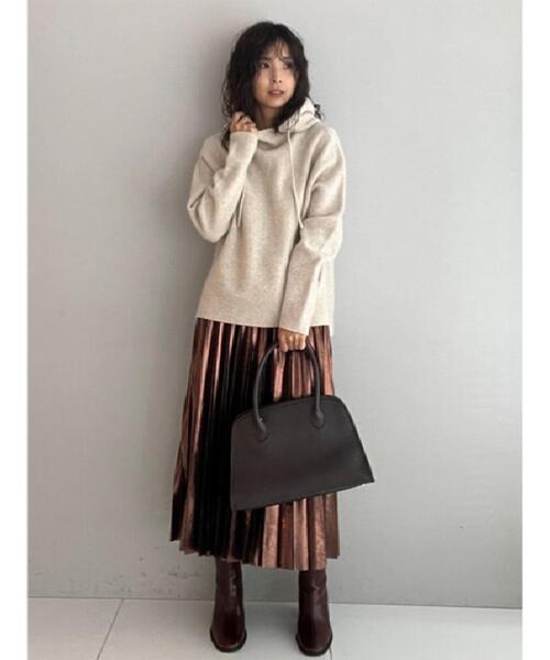 DRESSTERIOR（ドレステリア）の「【洗える/ストレッチ性/オンオフ】箔プリントプリーツスカート（スカート・レディース・ゴールド/ブラウン系/ネイビー・40/38/36/34）」の11枚目の写真