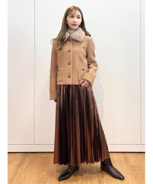 DRESSTERIOR（ドレステリア）の「【洗える/ストレッチ性/オンオフ】箔プリントプリーツスカート（スカート・レディース・ゴールド/ブラウン系/ネイビー・40/38/36/34）」の14枚目の写真