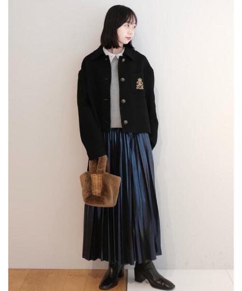 DRESSTERIOR（ドレステリア）の「【洗える/ストレッチ性/オンオフ】箔プリントプリーツスカート（スカート・レディース・ゴールド/ブラウン系/ネイビー・40/38/36/34）」の16枚目の写真