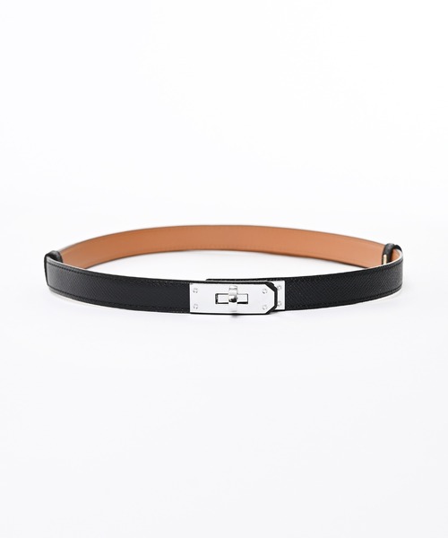 Narcissus（ナルシス）の「バックルスライドベルト　スライド調整　細ベルト（ベルト・レディース・ブラック・FREE）」の2枚目の写真