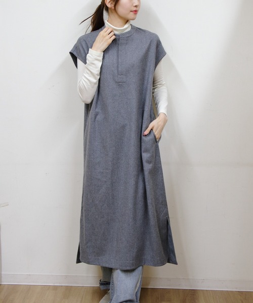LE GLAZIK（ルグラジック）の「LE GLAZIK/ル グラジック　オーバーシャツドレス　OVER SHIRT DRES　LG-G0041 FIW（ワンピース・レディース・ダークネイビー/トップグレー・36）」の2枚目の写真