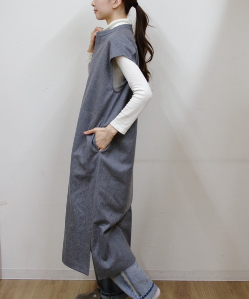 LE GLAZIK（ルグラジック）の「LE GLAZIK/ル グラジック　オーバーシャツドレス　OVER SHIRT DRES　LG-G0041 FIW（ワンピース・レディース・ダークネイビー/トップグレー・36）」の7枚目の写真