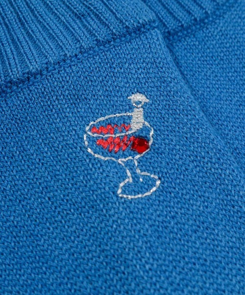 STUDIO PICONE(スタジオピッコーネ)の「ウール混ボタン風刺繍カーディガン(カーディガン/ボレロ・レディース・パープル/ブラック/ブルー・M/L)」の18枚目の写真