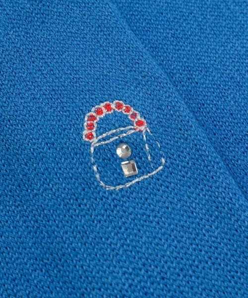 STUDIO PICONE(スタジオピッコーネ)の「ウール混ボタン風刺繍カーディガン(カーディガン/ボレロ・レディース・パープル/ブラック/ブルー・M/L)」の21枚目の写真