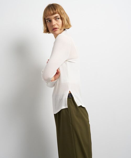 LANVIN en Bleu(ランバンオンブルー)の「カシミヤシルクカフスコンビカットソー(Tシャツ/カットソー・レディース・ブラック/オフホワイト・38)」の7枚目の写真