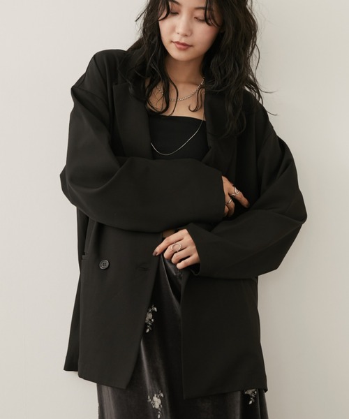 Aunt Marie's（アントマリーズ）の「バックスリットダブルボタンテーラードジャケット（テーラードジャケット・レディース・ブラウン/グレー/ブラック・FREE）」の7枚目の写真